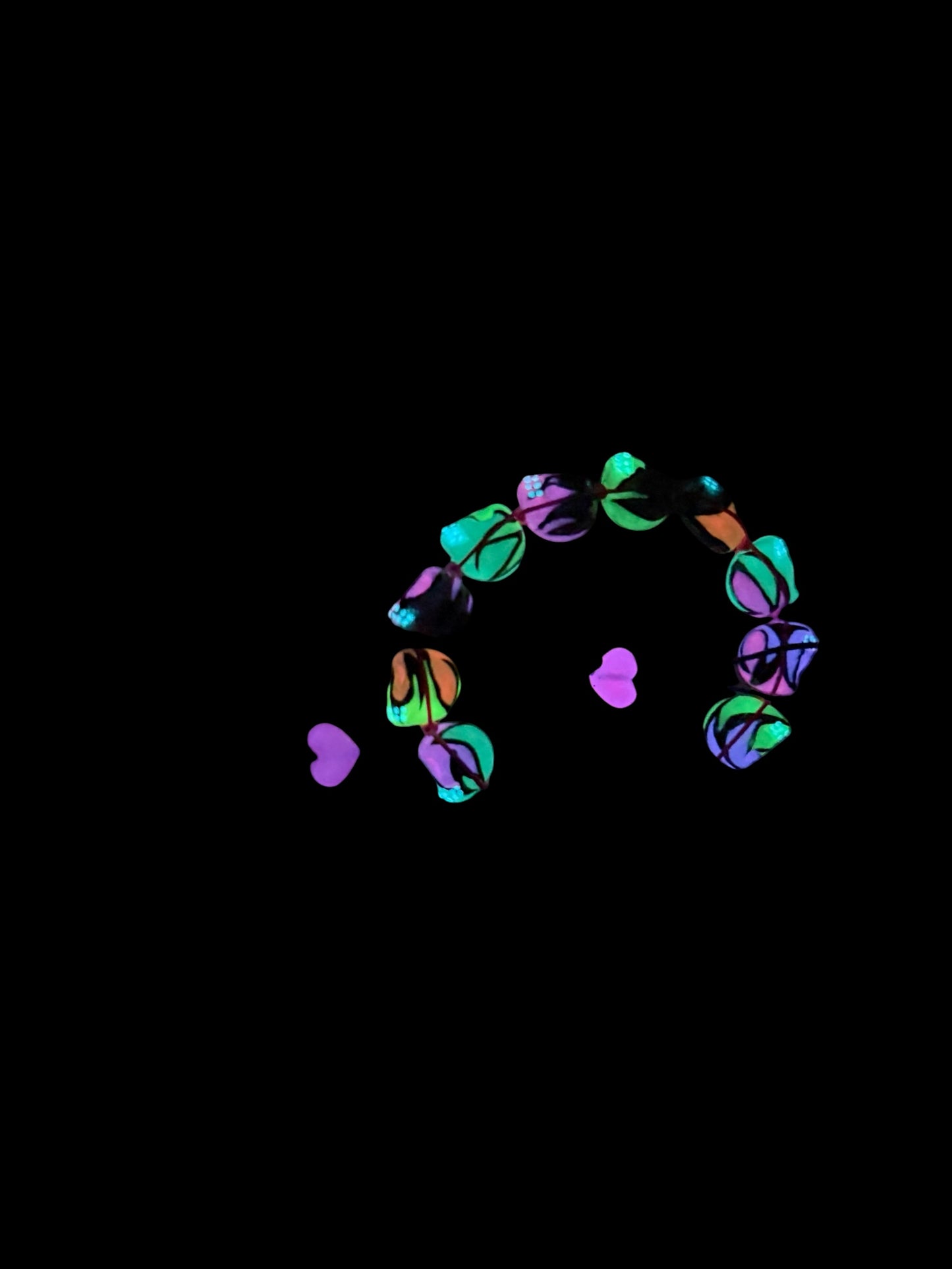 Neon tribal skull bracelet