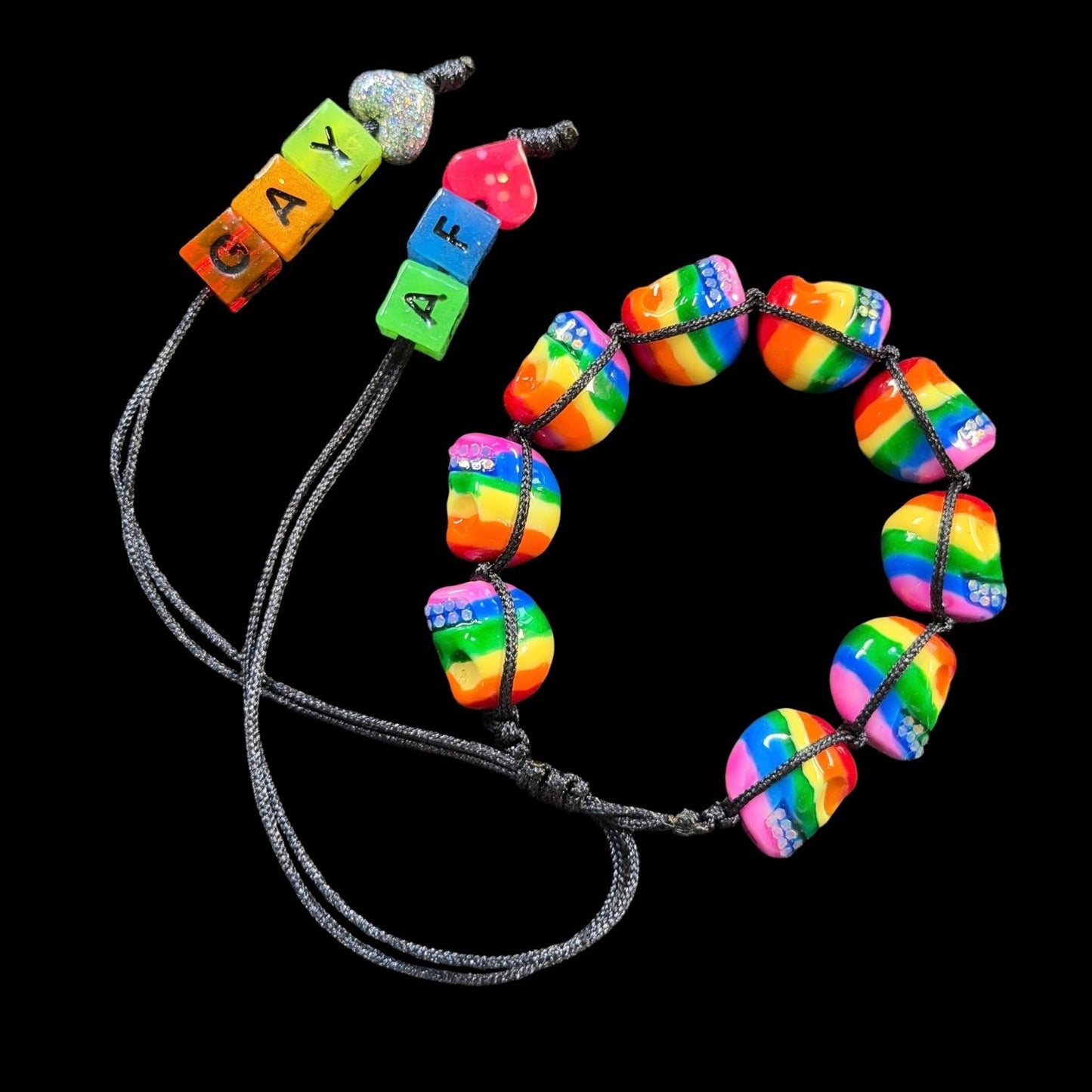 🌈 Pride Rainbow Skull Bracelet 💀✨