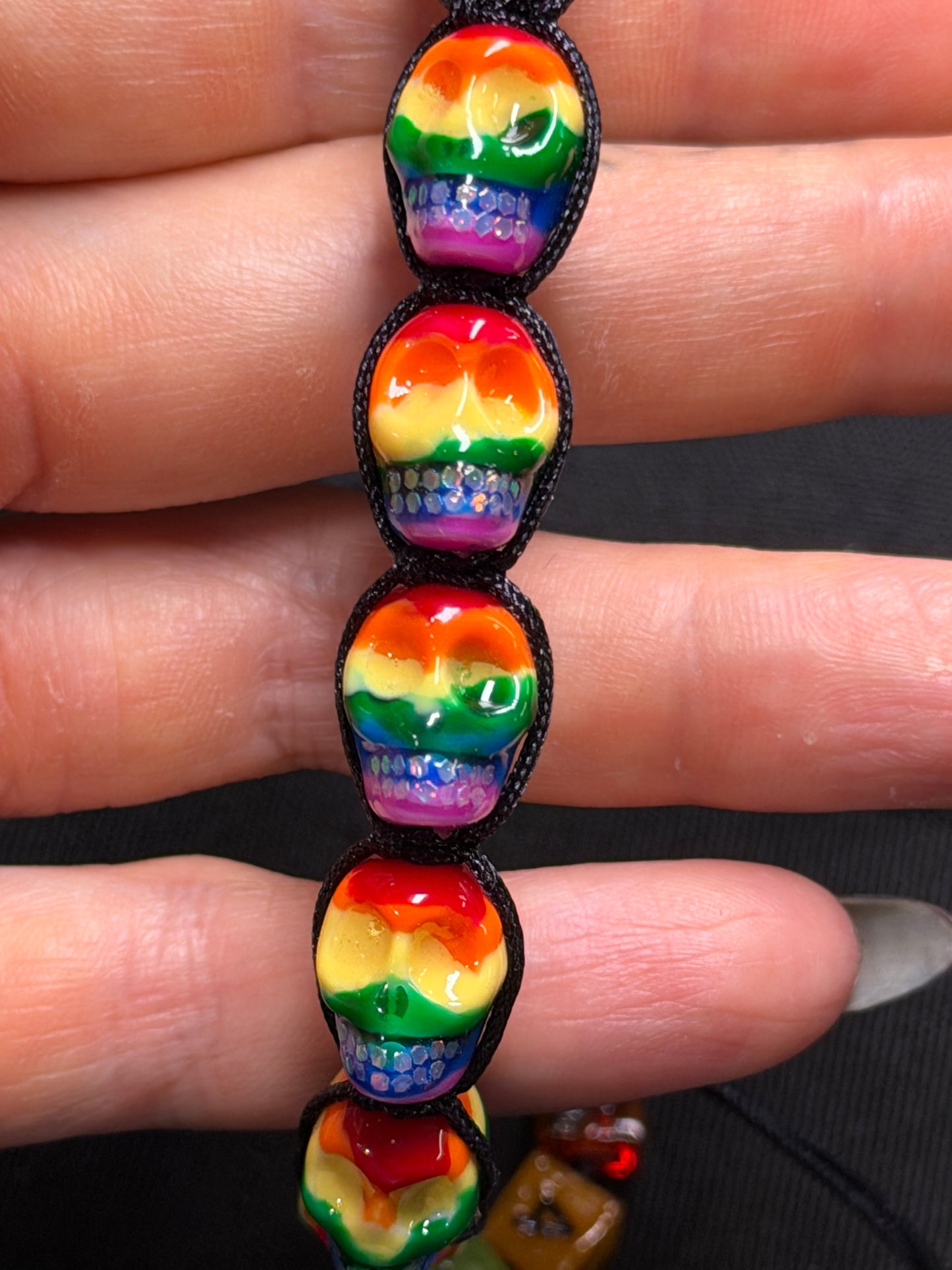 🌈 Pride Rainbow Skull Bracelet 💀✨