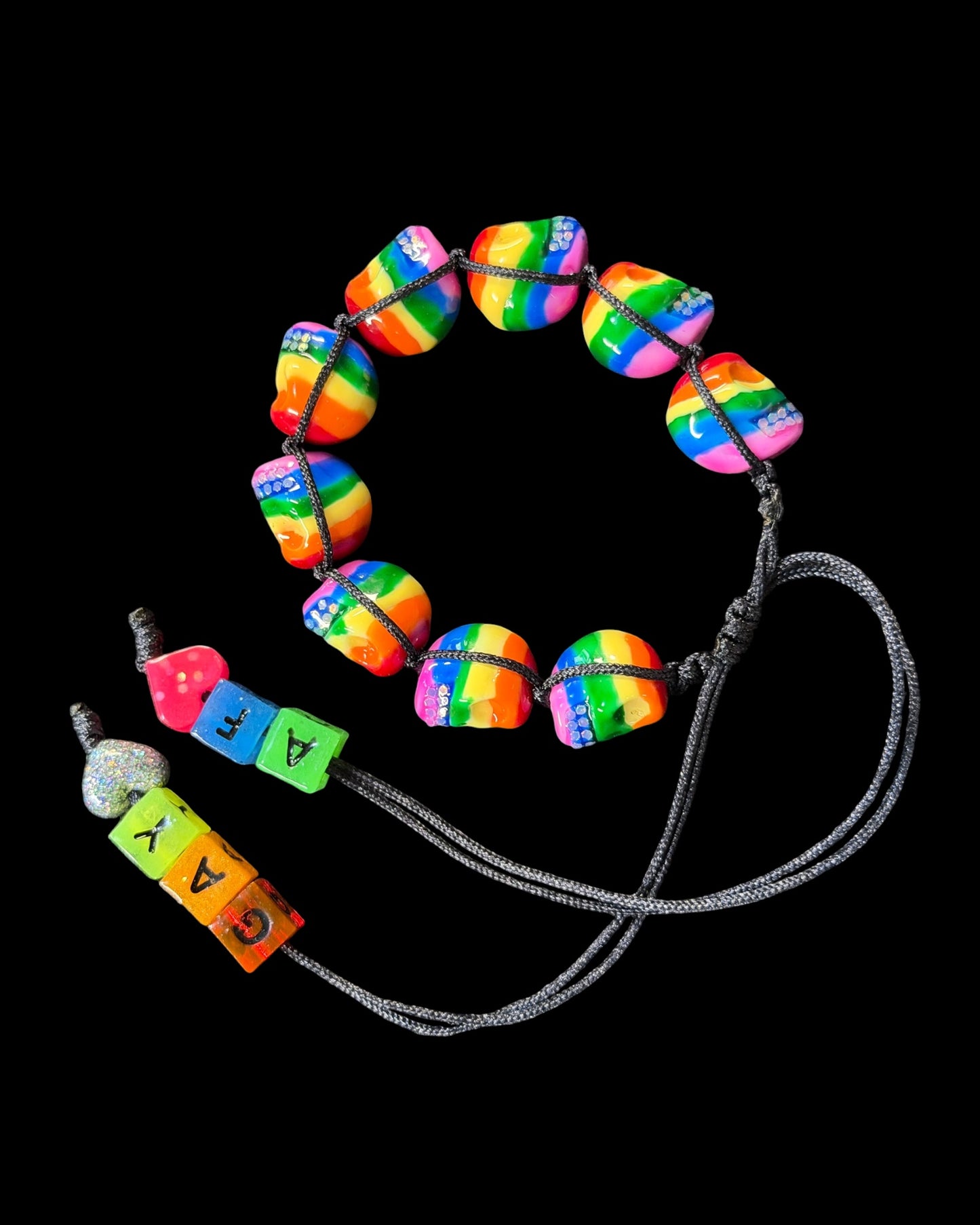 🌈 Pride Rainbow Skull Bracelet 💀✨
