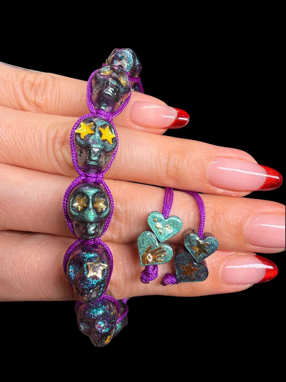 Galaxy skull bracelet