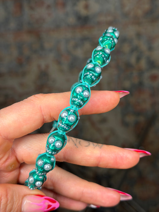 Perlas – Pearl Skull Headband | Handmade Gothic Hair Accessory