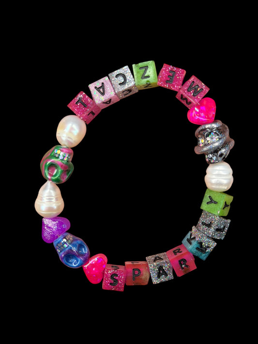 Personalized Skull Name Bracelet – Custom Handmade Skull Jewelry