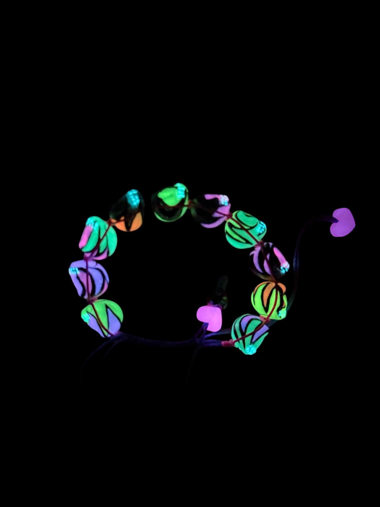 Neon tribal skull bracelet