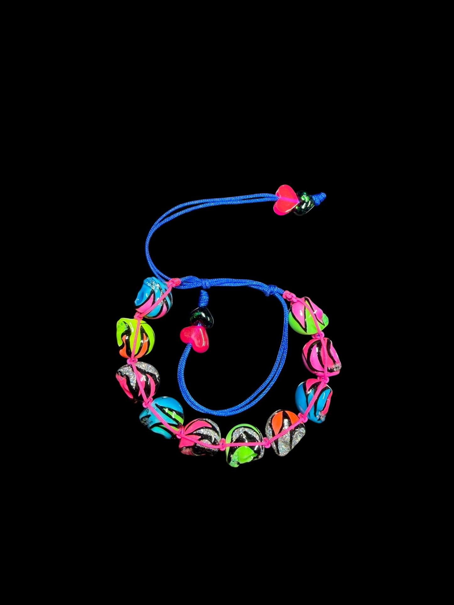 Neon tribal skull bracelet